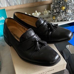 Pronto Uomo Classic Black Leather Loafers